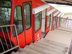 Funicular train ascending in Artxanda, Bilbao