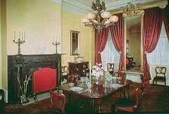 Merchant's House Museum dining room with antique furniture and historical decor in New York City