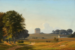 Summer landscape in Dyrehaven with view of Eremitageslottet