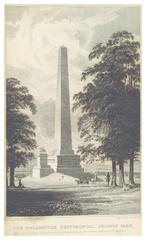 Historical illustration of the Wellington Testimonial monument in Phoenix Park Dublin from 1837