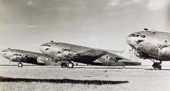 Lineup of Boeing Type 307 Stratoliner aircrafts