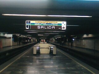 Chabacano metro station interior on line 9 in Mexico City