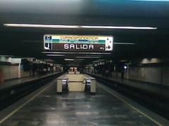 Chabacano metro station interior on line 9 in Mexico City