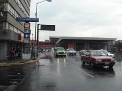 Outside view of Metro station Chabacano on Line 2 above ground at Calzada San Antonio Abad