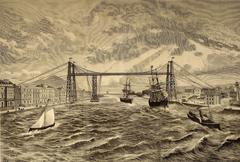 Vizcaya Bridge between Las Arenas and Portugalete over the river