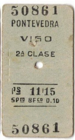 Old Pontevedra to Vigo railway ticket