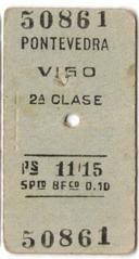 Old Pontevedra to Vigo railway ticket