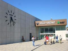Exterior view of ADIF Vigo-Urzáiz train station with modern architecture in Vigo Spain