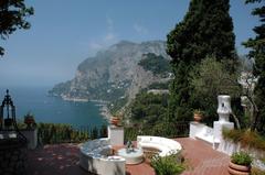Scenic view of Monte Solaro mountain from Via Tragara path in Capri