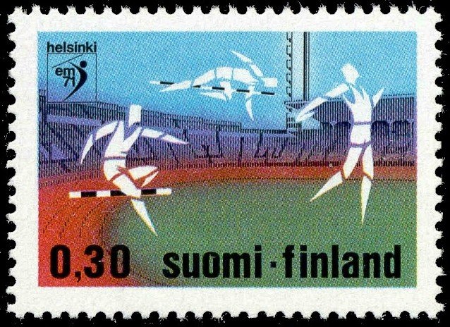 1971 European Athletics Championships Track and Field Stamp from Helsinki