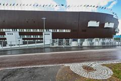 Helsinki Olympic Stadium exterior view under clear sky