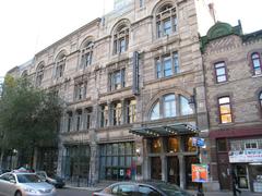 Facade of Monument National building on 1182 St Laurent in Montreal, Canada