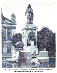 Monument to General Garibaldi in Nice, France, inaugurated on January 4, 1891