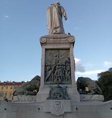 Bas-relief sculpture by Gustave Deloye on the back of Giuseppe Garibaldi statue in Nice