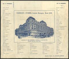 Back side of a Harrod's Stores Ltd. share certificate from 1903