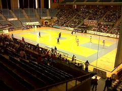 Futsal match between Lobelle Santiago and Azkar Lugo at Pavillón Multiusos Fontes do Sar