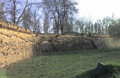 Historic stone walls of Ferrara, Italy