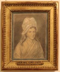 Jean-Jacque Heuer portrait of Corday in bust, watercolor and wash