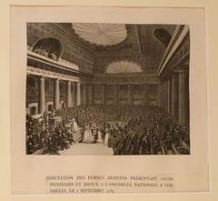 Jean-Louis Prieur etching depicting female artists delegation