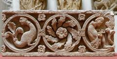 Decorative frieze of medallions with classical figures at Cluny Museum