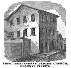 First Independent Baptist Church on Belknap Street in Boston 1851