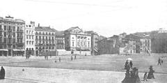 Historical photograph of Valencia city in 1908 showing early 20th century architecture and street views