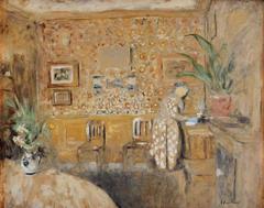 Interior with two chairs dining room Rue Truffaut 1901 painting by Vuillard