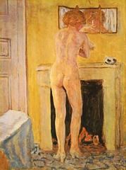 Pierre Bonnard painting Nude at the Fireplace 1913
