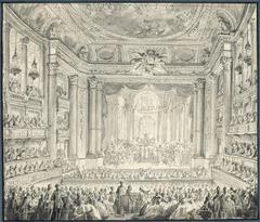 View of the Royal Opera of Versailles during the performance of Athalie by Racine on May 23, 1770