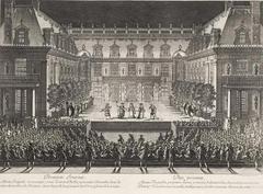 Performance of Lully's opera Alceste with ballet entrées in the Marble Court at Versailles