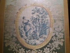Detail of tapestry 'Le Jardinier et la Bouquetière' by Philippe de Lasalle, Lyon circa 1770
