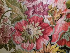 Detail of reweaving a summer furniture panel for Queen Marie-Antoinette's room at Versailles, 1900-1905