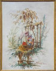 Painting of a scenic landscape with oriental elements by Jean Pillement