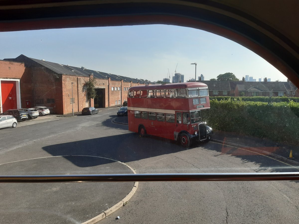 Vintage bus offering free heritage ride to Science and Industry Museum in Manchester