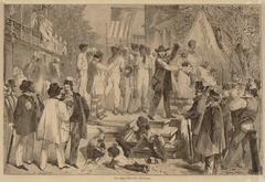 Slave sale at Richmond engraving by Edmond Morin circa 1865