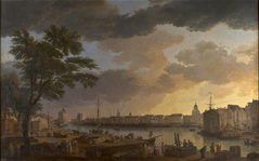 Historical view of La Rochelle port from petite Rive in 1762
