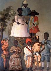 Mascarade nuptiale painting by José Conrado Roza depicting a wedding masquerade scene