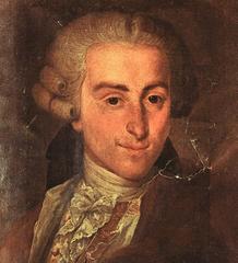 Portrait detail of Italian composer Giovanni Battista Sammartini by Donino Riccardi