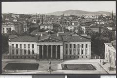 Historic university buildings on Karl Johan street in Oslo