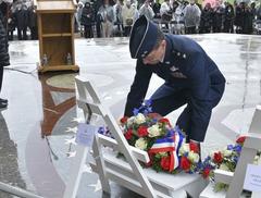 Maj. Gen. Greg A. Semmel lays wreath at Lafayette Escadrille Memorial Cemetery Veterans Day 2019 ceremony