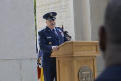 U.S. Air Force Maj. Gen. Christopher F. Yancy giving a speech at Lafayette Escadrille Memorial Cemetery Memorial Day 2024