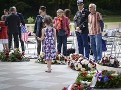 Memorial Day 2024 wreaths at Lafayette Escadrille Memorial Cemetery in France honoring fallen WWI and WWII heroes