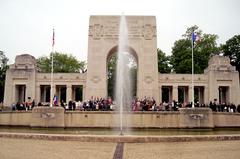 Crowd attending Lafayette Escadrille Memorial ceremony honoring World War I American and French pilots