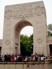 General Roger Brady speaking at Lafayette Escadrille Memorial ceremony near Paris in 2010