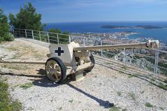 German 75mm World War II artillery piece at Mont Faron Memorial in Toulon, France
