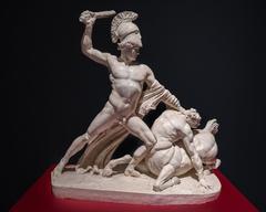 The sculpture 'Theseus Defeating the Centaur' by Canova depicting a heroic battle