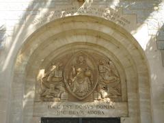 Tympanum of the church at Lerins Abbey on Saint-Honorat island