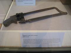 Surgeon's saw used by Dr. David Jones at the Battle of Bunker Hill displayed at Old State House Museum in Boston