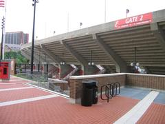University of Cincinnati Nippert Stadium football field with empty stands