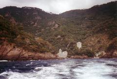 Saint Fruttuoso Abbey viewed from the sea in Camogli, Italy